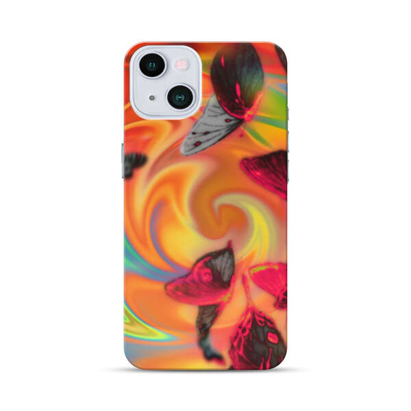 Psychedelic Butterflies Swirl iPhone 13 Hard Case