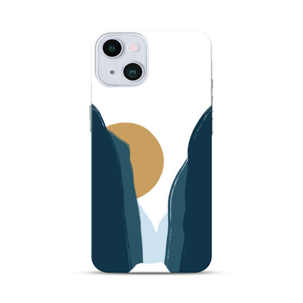 Sunset Between Dark Cliffs iPhone 13 Hard Case