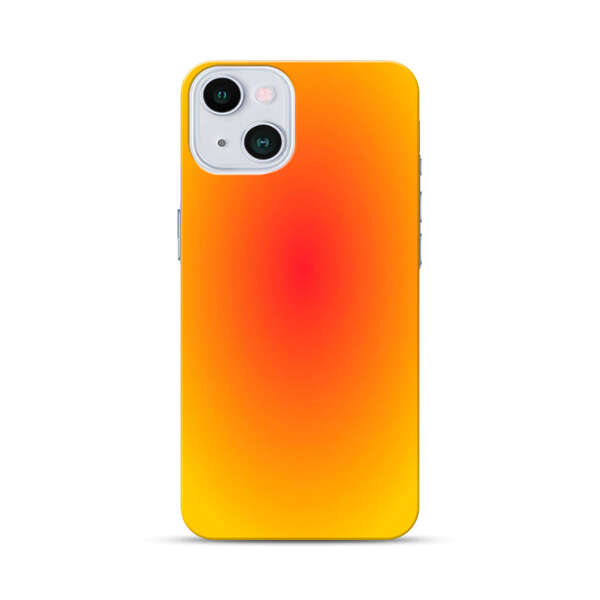 Vibrant Red Focal Point with Yellow Gradient Background iPhone 13 Hard Case
