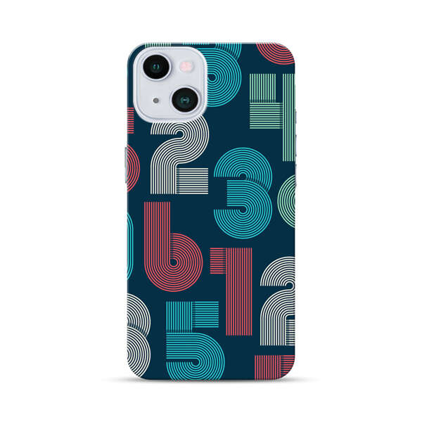 Vibrant Seamless Pattern of Colorful Stylized Numbers iPhone 13 Hard Case