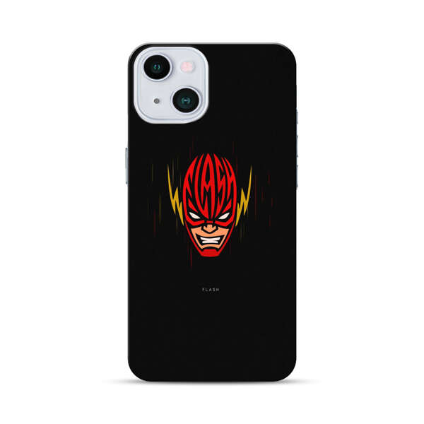 Vibrant Superhero Face with Lightning Bolts iPhone 13 Hard Case