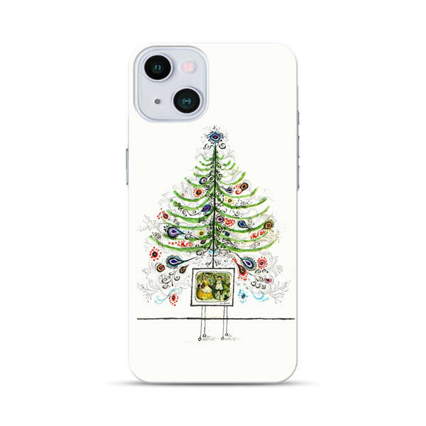 Whimsical Christmas Tree Artistic Design iPhone 13 Hard Case