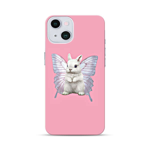 White Bunny with Butterfly Wings iPhone 13 Hard Case