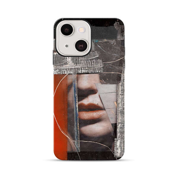 Abstract Collage Close Up Face iPhone 13 Impact Case