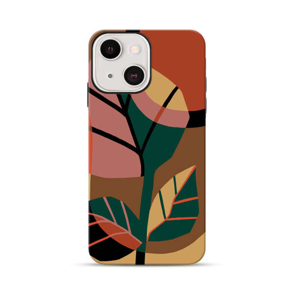 Abstract Geometric Leaves Design iPhone 13 Impact Case