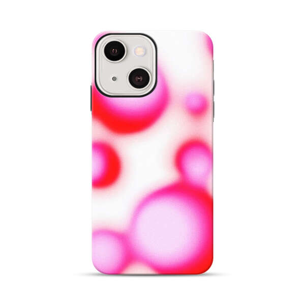 Abstract Pink and Red Blurry Circles iPhone 13 Impact Case