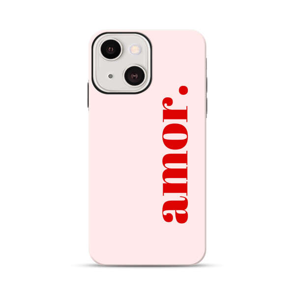 Amor Love Bold Red Text iPhone 13 Impact Case