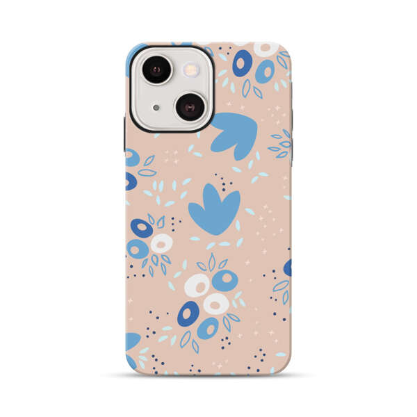 Blue Floral Pattern iPhone 13 Impact Case