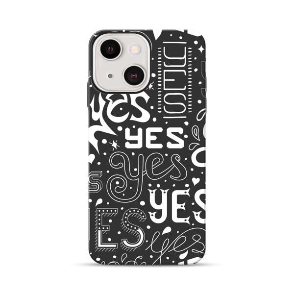 Bold Playful Typography Yes Pattern iPhone 13 Impact Case