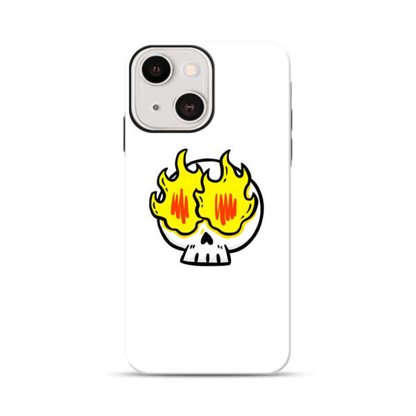 Cartoon Skull with Flames iPhone 13 Impact Case
