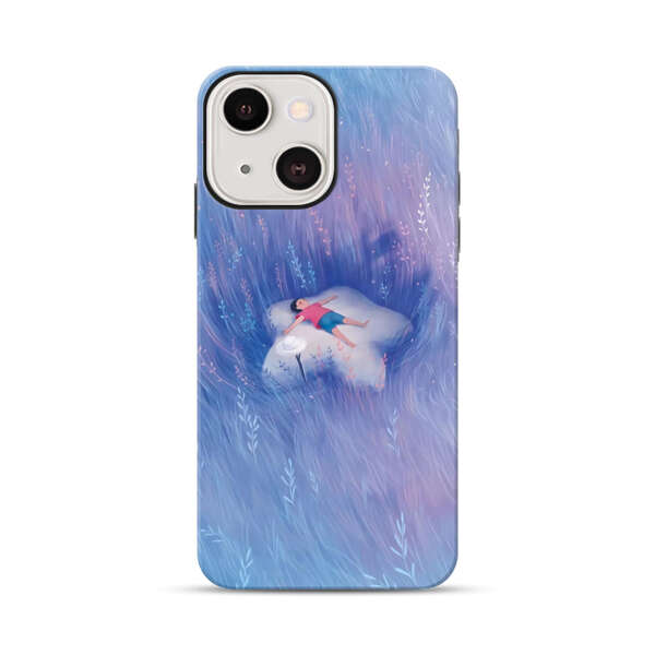 Child Relaxing in Dreamy Field iPhone 13 Impact Case