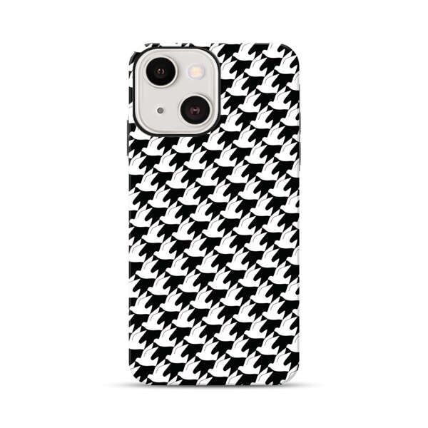 Classic Black and White Houndstooth Pattern iPhone 13 Impact Case