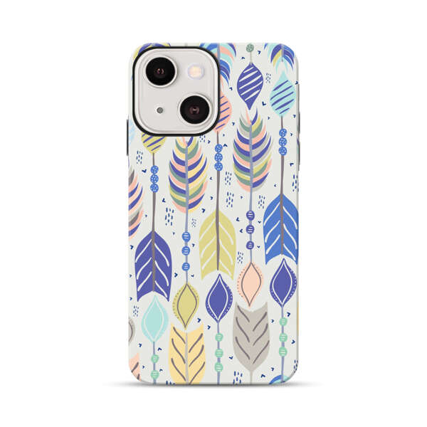 Colorful Feathers Pattern Pastel iPhone 13 Impact Case