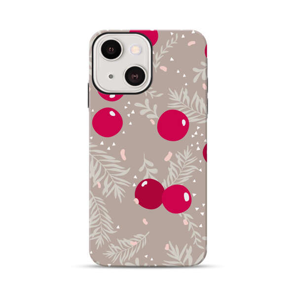 Cranberries and pine branches holiday pattern iPhone 13 Impact Case