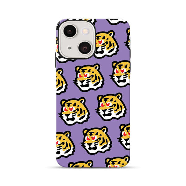 Cute Tiger with Heart Eyes Pattern iPhone 13 Impact Case