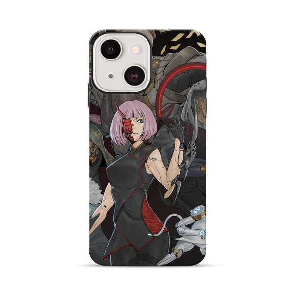 Futuristic Cyberpunk Warriors and Robotic Cat in Dynamic Pose iPhone 13 Impact Case