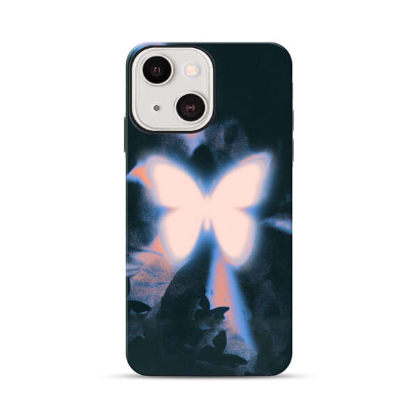 Glowing White Butterfly iPhone 13 Impact Case