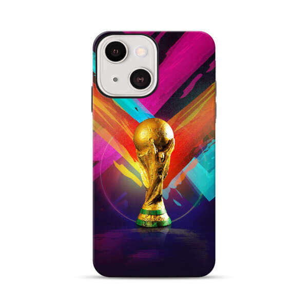 Golden Soccer Trophy with Colorful Abstract Background iPhone 13 Impact Case