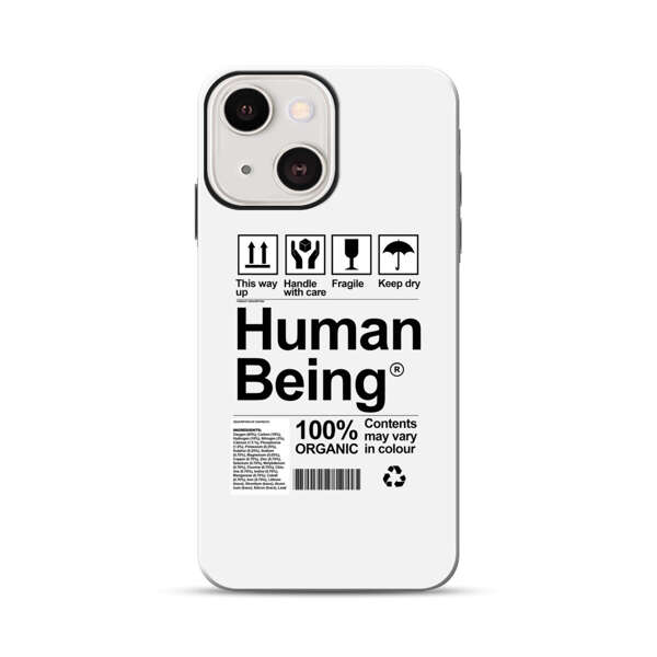 Human Being Fragile Label Design iPhone 13 Impact Case