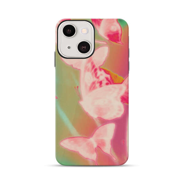 Pink Butterflies Dreamy Colorful Background iPhone 13 Impact Case