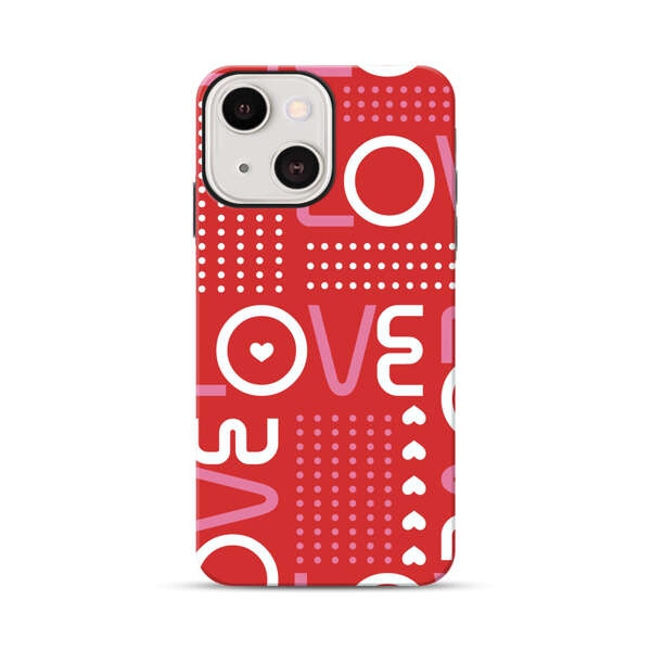 Red Love Typography Pattern iPhone 13 Impact Case