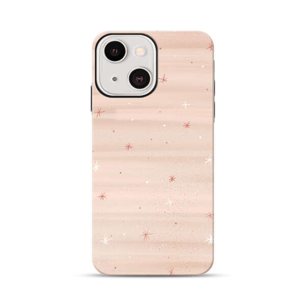 Soft Pink Background with Delicate Stars iPhone 13 Impact Case