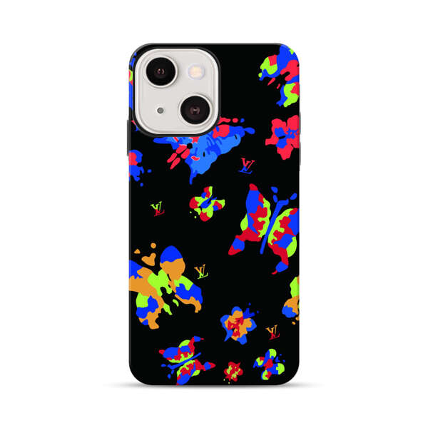 Vibrant Abstract Butterflies and Floral Splashes iPhone 13 Impact Case