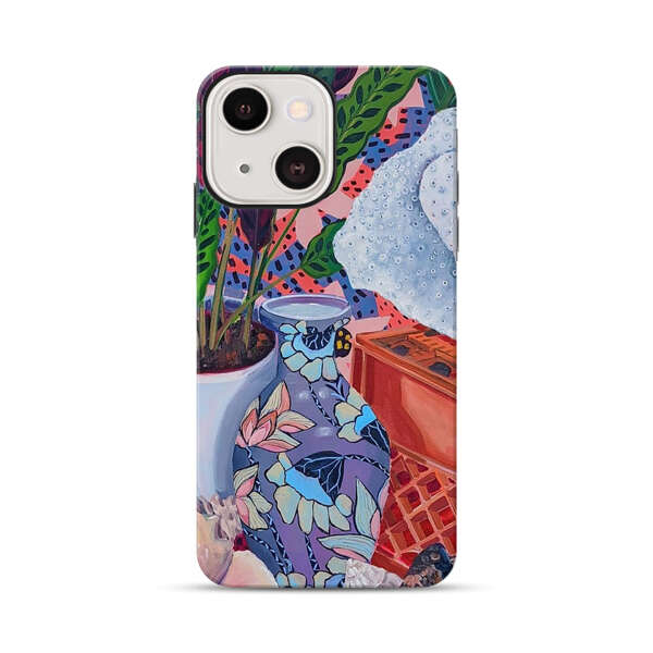 Vibrant Still Life with Plants and Vase iPhone 13 Impact Case