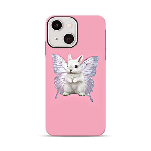 White Bunny with Butterfly Wings iPhone 13 Impact Case