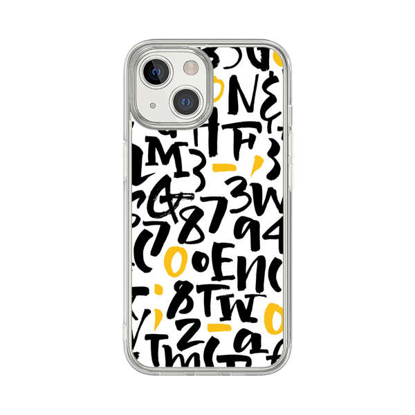 Abstract Typography Letter Number Pattern iPhone 13 Mini Case
