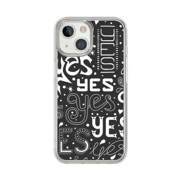 Bold Playful Typography Yes Pattern iPhone 13 Mini Case