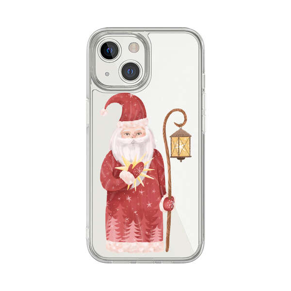 Charming Santa Claus Holding Glowing Heart and Lantern iPhone 13 Mini Case