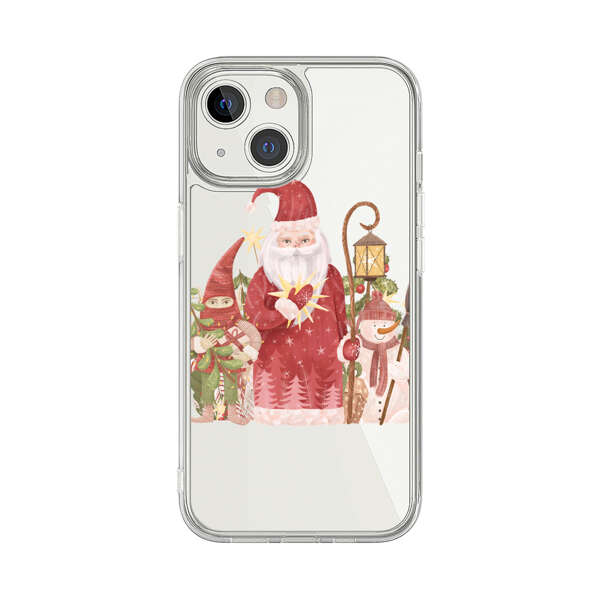 Christmas Santa Elf Snowman Festive Illustration iPhone 13 Mini Case