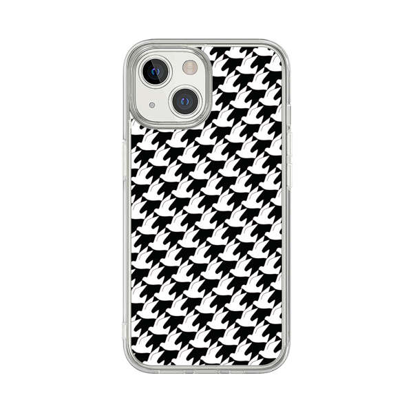 Classic Black and White Houndstooth Pattern iPhone 13 Mini Case