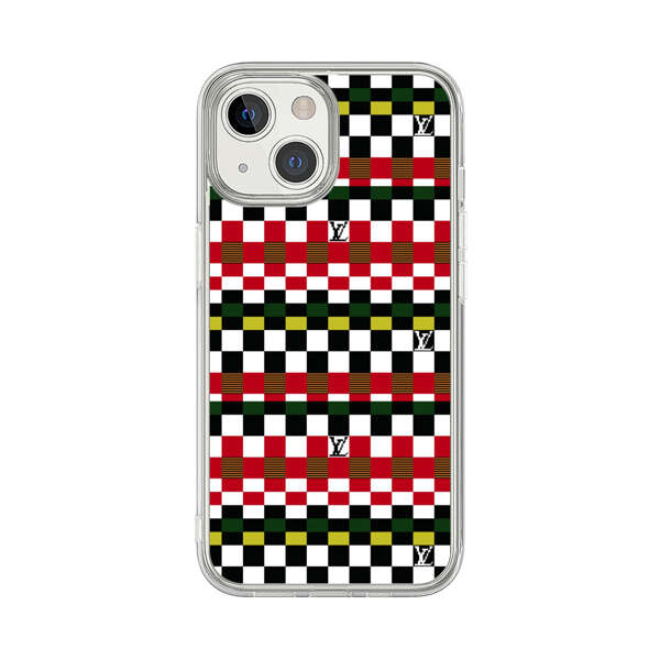 Colorful Checkerboard Stripes Pattern iPhone 13 Mini Case