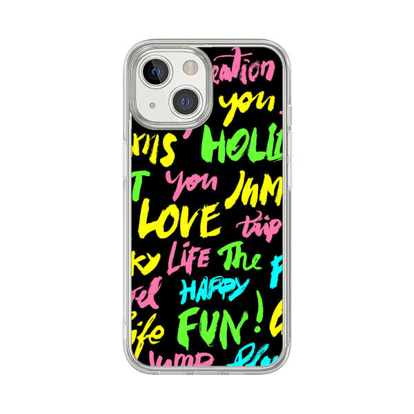 Colorful Positive Motivational Words Pattern iPhone 13 Mini Case