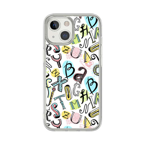 Colorful Scattered Alphabet Letters Pattern iPhone 13 Mini Case