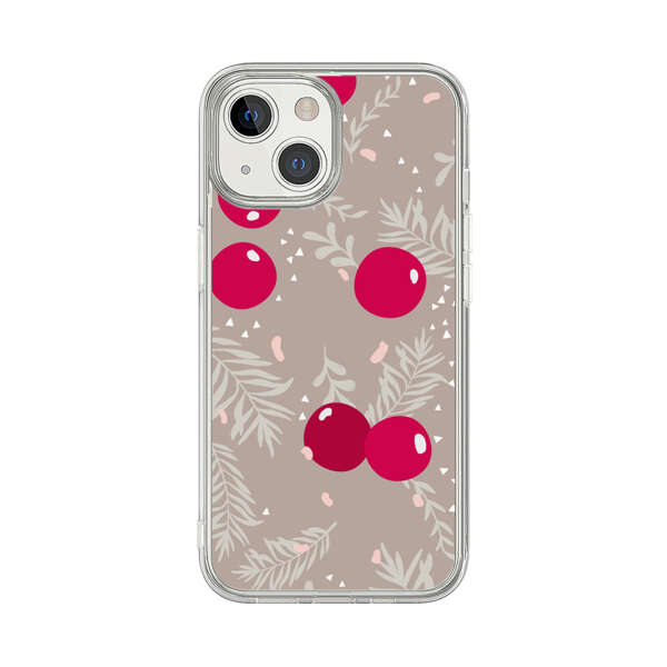 Cranberries and pine branches holiday pattern iPhone 13 Mini Case