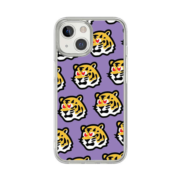 Cute Tiger with Heart Eyes Pattern iPhone 13 Mini Case
