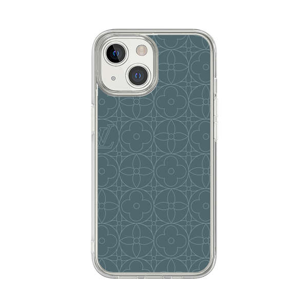 Elegant Blue Geometric Floral Pattern iPhone 13 Mini Case