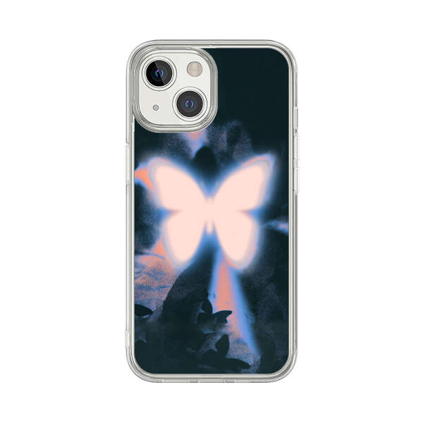 Glowing White Butterfly iPhone 13 Mini Case