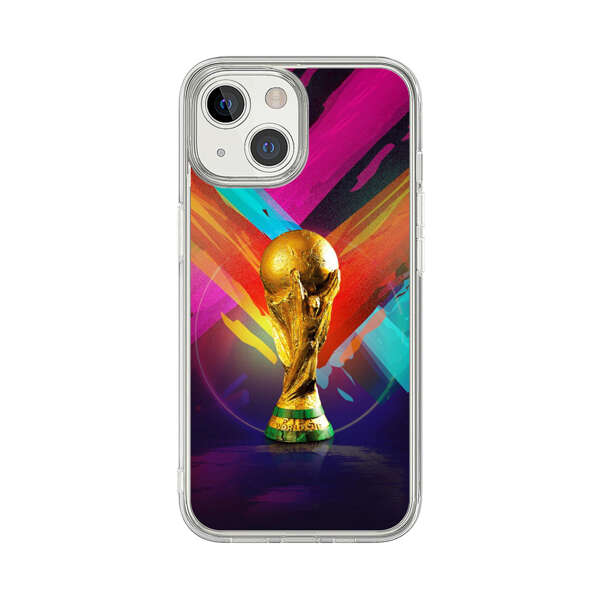 Golden Soccer Trophy with Colorful Abstract Background iPhone 13 Mini Case