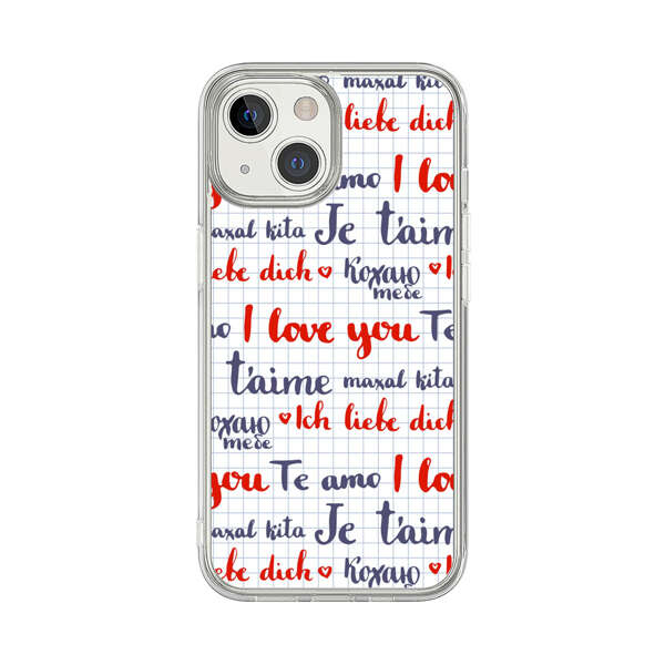 Love Message Multilingual Pattern iPhone 13 Mini Case
