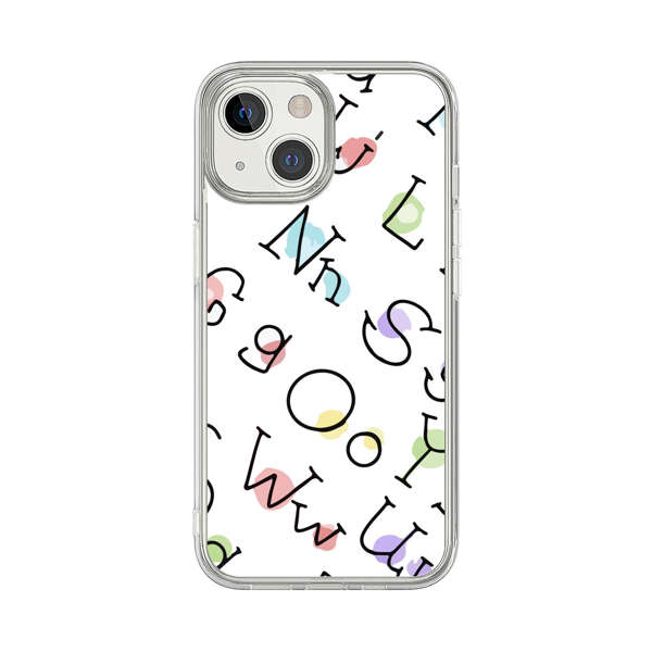 Playful Alphabet Pattern with Colorful Letters iPhone 13 Mini Case