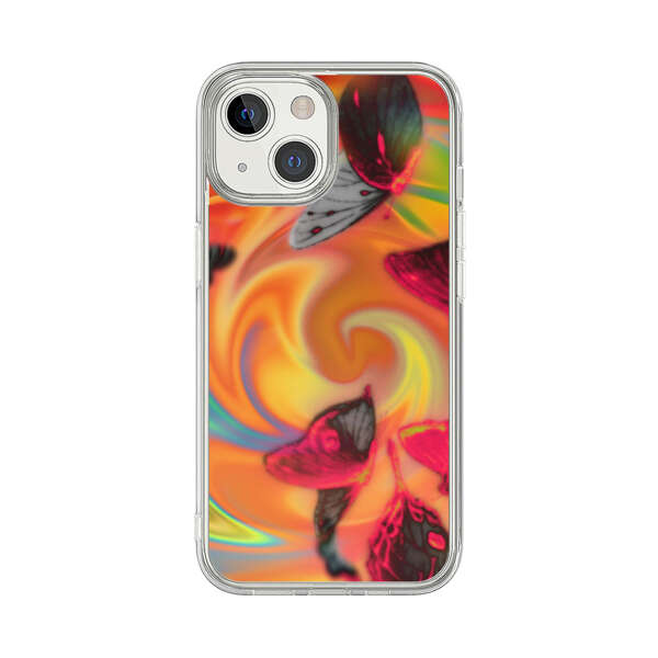 Psychedelic Butterflies Swirl iPhone 13 Mini Case