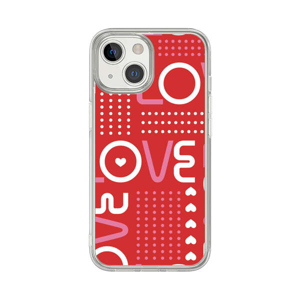 Red Love Typography Pattern iPhone 13 Mini Case