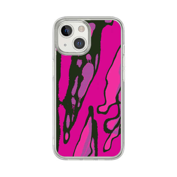 Vibrant Abstract Magenta Black Pattern iPhone 13 Mini Case