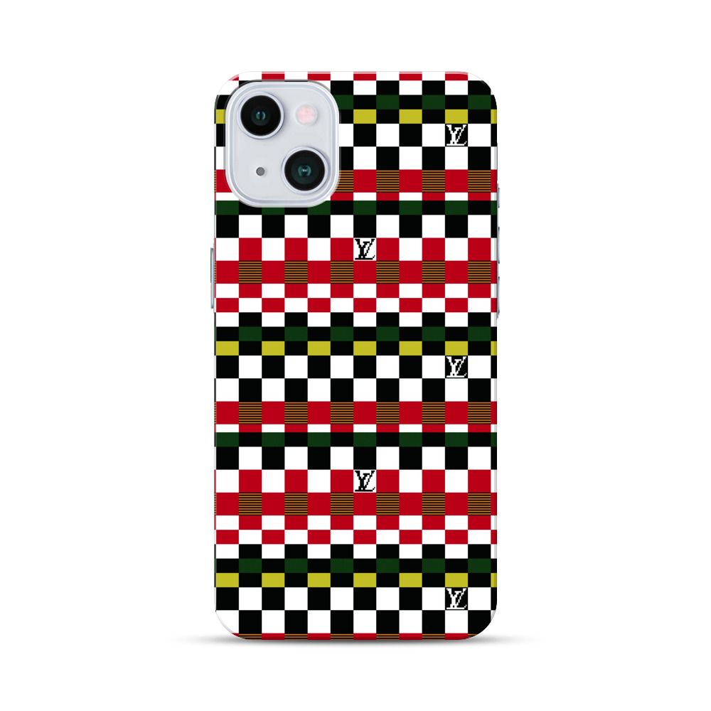 Colorful Checkerboard Stripes Pattern iPhone 13 Mini Hard Case