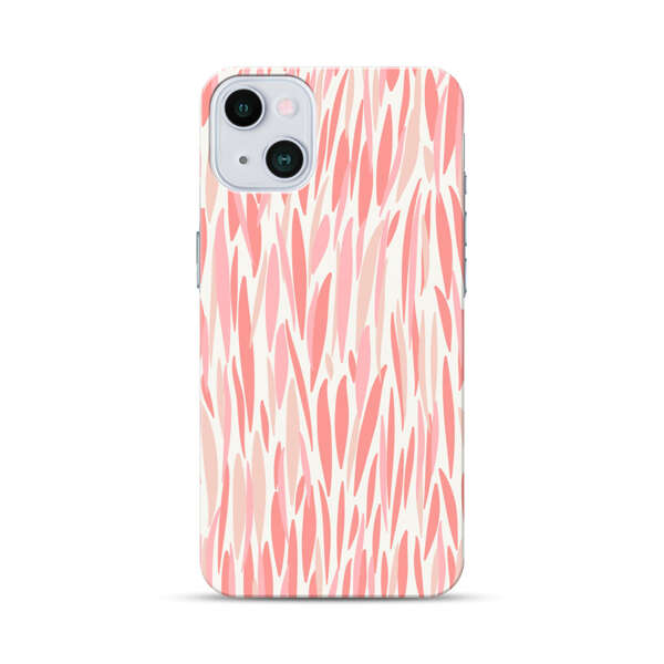 Abstract Coral Wavy Lines Pattern iPhone 13 Mini Hard Case