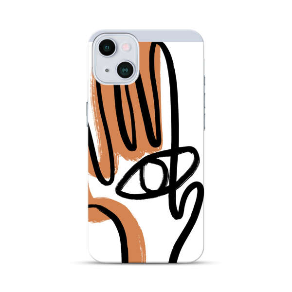 Abstract Minimalist Hand with Eye iPhone 13 Mini Hard Case